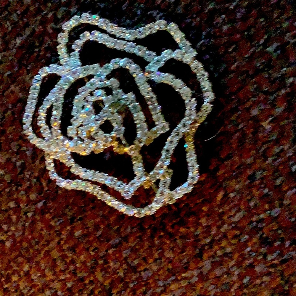 Rhinestone floral brooch